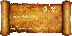 Fusz Natália névjegykártya